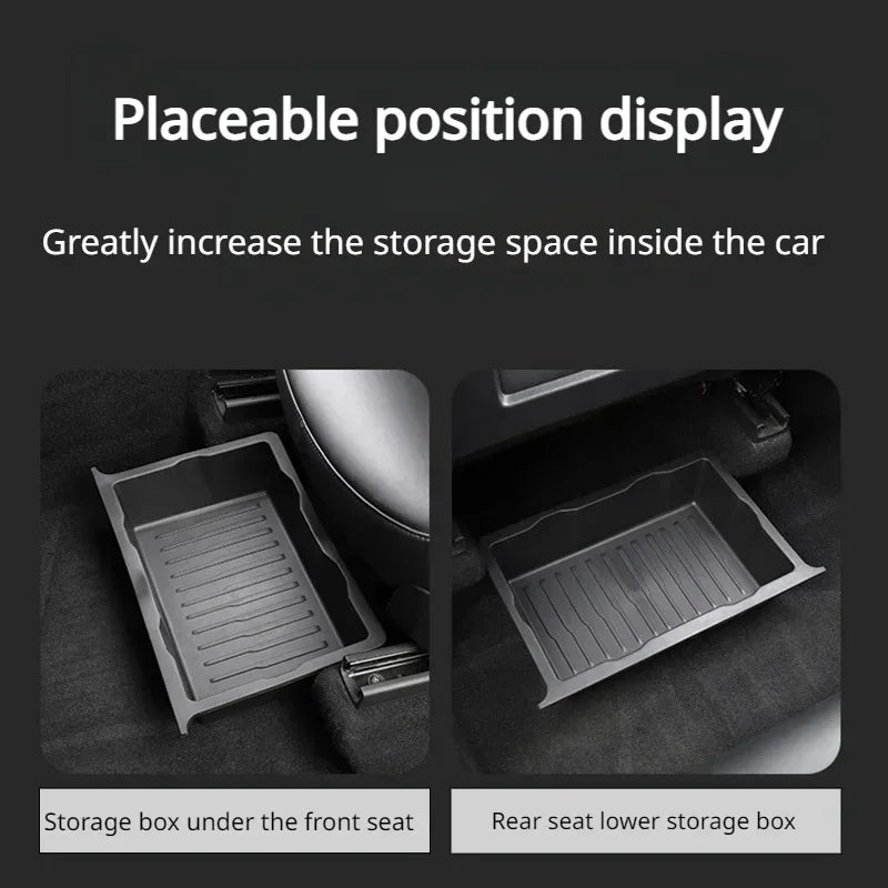 درج تخزين مخفي أسفل مقعد تسلا موديل Y | Tesla Model Y Under Seat Hidden Storage Organizer